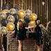 Black Gold Confetti Latex Balloons, 50pcs 12inch Gold Metallic and Black Balloons for Birthday Graduation Wedding Anniversary Party Decorations.…