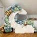 Dusty Green Blue Balloon Garland Arch Kit, 139PCS Green Ash Mist Green Blue Haze Fog Blue Sand White Gold Balloons for Jungle Safari Neutral Birthday Baby Shower Wedding Birthday Party Decorations