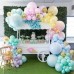 Vanjehou Pastel Balloons Garland Arch Kit, 117 pcs Rainbow Macaron Balloons in 5" 10" 18" Pastel Party Balloons and Gold Confetti Balloons for Kids Birthday Wedding Bride Shower Baby Shower Unicorn Mermaid Party Decorations