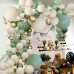 Sage Green Gold Balloons Garland Kit,130 pcs Olive Green Gold Confetti Blush Balloons Arch for Birthday Baby Shower Bridal Shower Engagement Wild One Party Decor