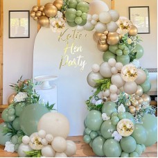 Sage Green Gold Balloons Garland Kit,130 pcs Olive Green Gold Confetti Blush Balloons Arch for Birthday Baby Shower Bridal Shower Engagement Wild One Party Decor