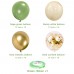 Sage Green Gold Confetti Balloons - 50 pcs Olive Green Blush Gold Metallic Latex Balloon for Eucalyptus Birthday Baby Shower Wedding Bridal Shower Party Decorations